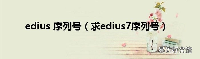 求edius7序列号 edius 序列号