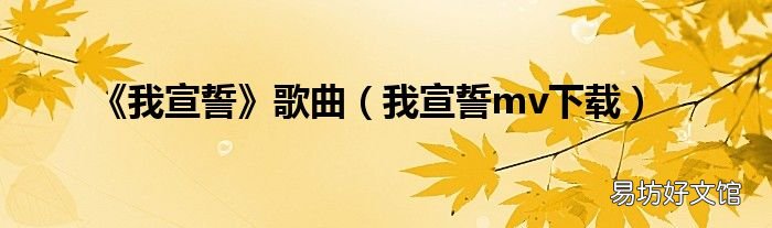 我宣誓mv下载 《我宣誓》歌曲