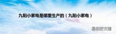 九阳小家电 九阳小家电是哪里生产的