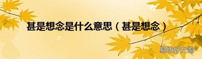 甚是想念 甚是想念是什么意思