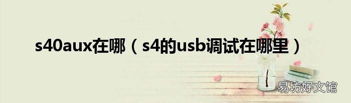 s4的usb调试在哪里 s40aux在哪