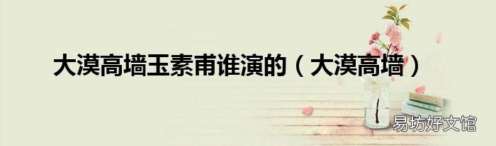 大漠高墙 大漠高墙玉素甫谁演的