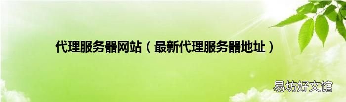 最新代理服务器地址 代理服务器网站