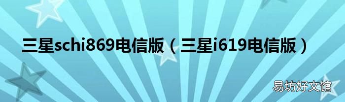 三星i619电信版 三星schi869电信版