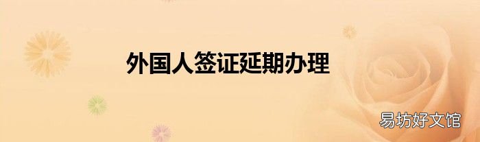外国人签证延期办理