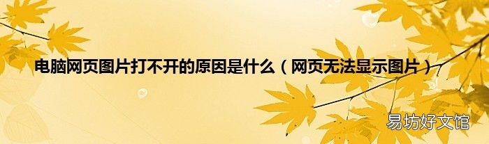 网页无法显示图片 电脑网页图片打不开的原因是什么