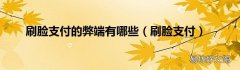 刷脸支付 刷脸支付的弊端有哪些