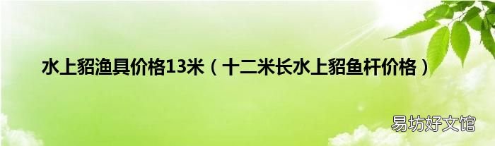 十二米长水上貂鱼杆价格 水上貂渔具价格13米