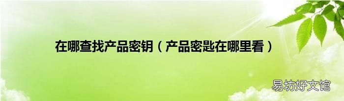 产品密匙在哪里看 在哪查找产品密钥
