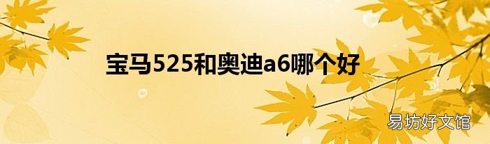 宝马525和奥迪a6哪个好