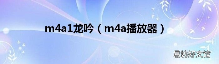 m4a播放器 m4a1龙吟