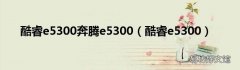 酷睿e5300 酷睿e5300奔腾e5300