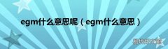 egm什么意思 egm什么意思呢