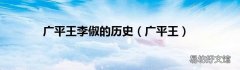 广平王 广平王李俶的历史