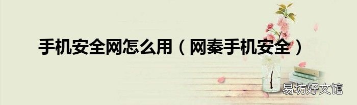 网秦手机安全 手机安全网怎么用