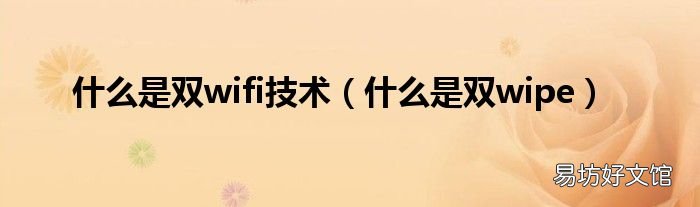 什么是双wipe 什么是双wifi技术