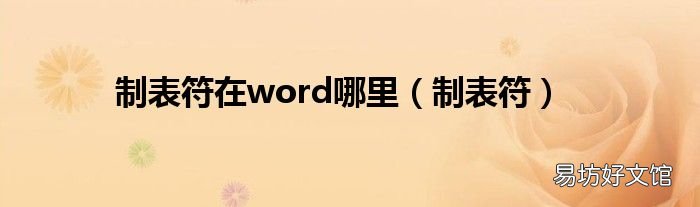 制表符 制表符在word哪里