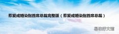 惹爱成婚染指首席总裁 惹爱成婚染指首席总裁完整版