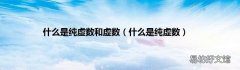 什么是纯虚数 什么是纯虚数和虚数