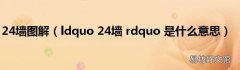 ldquo 24墙 rdquo 是什么意思 24墙图解