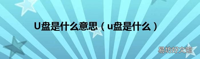 u盘是什么 U盘是什么意思