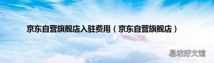 京东自营旗舰店 京东自营旗舰店入驻费用