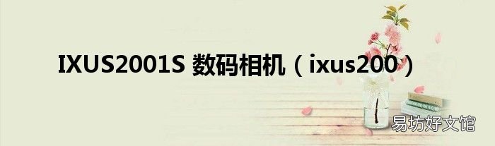 ixus200 IXUS2001S 数码相机