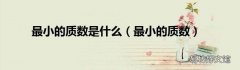 最小的质数 最小的质数是什么