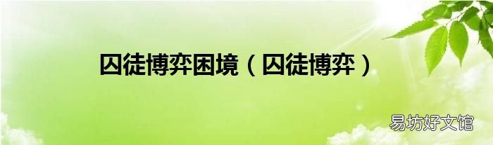 囚徒博弈 囚徒博弈困境