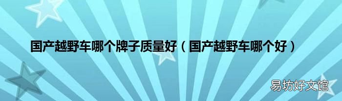 国产越野车哪个好 国产越野车哪个牌子质量好