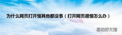 打开网页很慢怎么办 为什么网页打开慢其他都没事