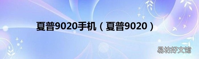 夏普9020 夏普9020手机