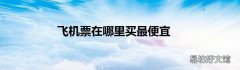 飞机票在哪里买最便宜