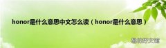 honor是什么意思 honor是什么意思中文怎么读