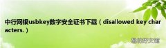disallowed key characters. 中行网银usbkey数字安全证书下载