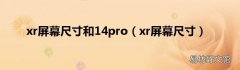 xr屏幕尺寸 xr屏幕尺寸和14pro