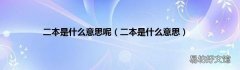 二本是什么意思 二本是什么意思呢