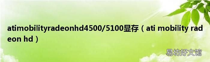 ati mobility radeon hd atimobilityradeonhd4500/5100显存