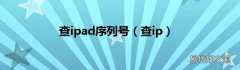 查ip 查ipad序列号