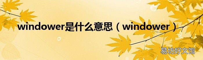 windower windower是什么意思