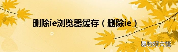 删除ie 删除ie浏览器缓存