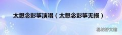 太想念彭筝无损 太想念彭筝演唱
