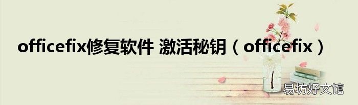 officefix officefix修复软件 激活秘钥