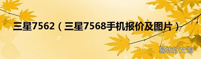 三星7568手机报价及图片 三星7562