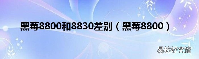 黑莓8800 黑莓8800和8830差别