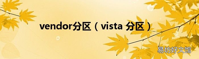 vista 分区 vendor分区