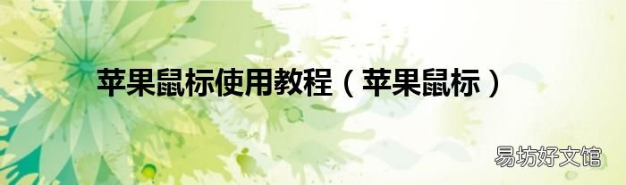 苹果鼠标 苹果鼠标使用教程