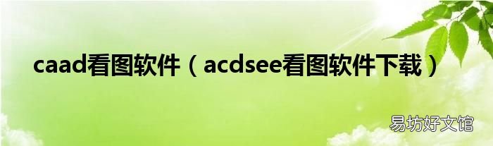 acdsee看图软件下载 caad看图软件