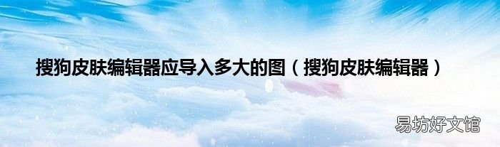 搜狗皮肤编辑器 搜狗皮肤编辑器应导入多大的图
