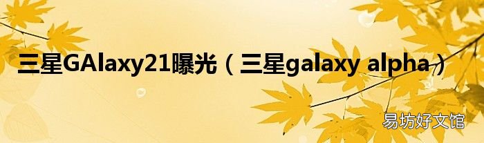 三星galaxy alpha 三星GAlaxy21曝光
